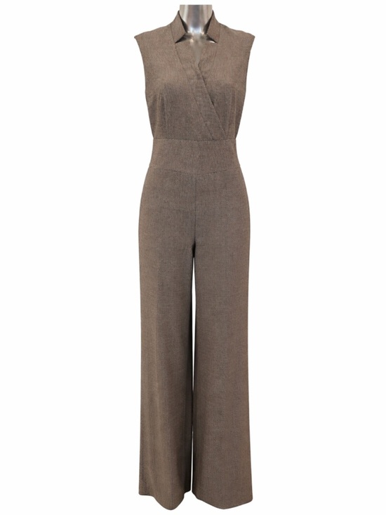 le chateau Pants - Le Chateau Sleeveless Jumpsuit Wide Leg Taupe Brown Small